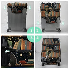 Luggage Cover Suitcase Protector Plus 1 Luggage Tag (Cat Library / L)