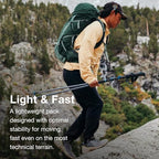 Talon 33L Men's Lightweight Hiking Backpack (33L - Standard Fit / Black/Coal Grey)