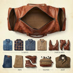 Leather Duffle Bag for Men Luggage Handmade Travel Bag Carry On Luggage Weekender Bags Overnight Gym Sports Cabin Holdall Bag For Airplanes Men And Women (28 inch)