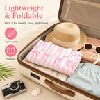 Large Beach Bag for Women (Pink White)