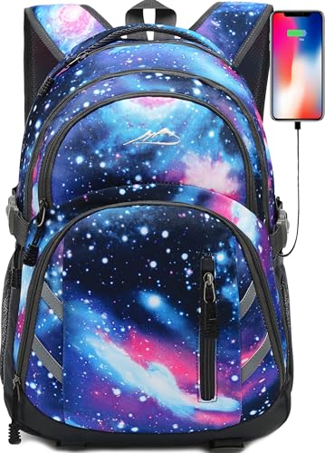 Backpack Bookbag for College Laptop Travel (15.6 Inch / Galaxy)