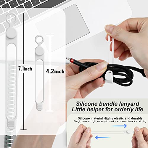 Silicone Cable Ties (White / 4.2 Inch+7.1 Inch)