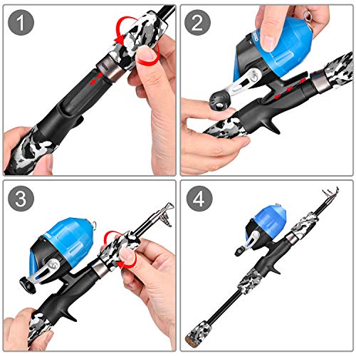 Kids Fishing Pole (Black&Net / 4.92 ft)