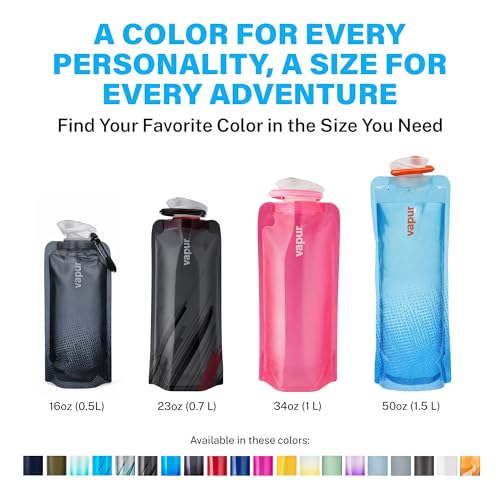 Collapsible Water Bottle with Carabiner (Fire / 23 Ounces)