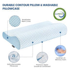 Neck Pillow Memory Foam Pillows for Sleeping (Blue)