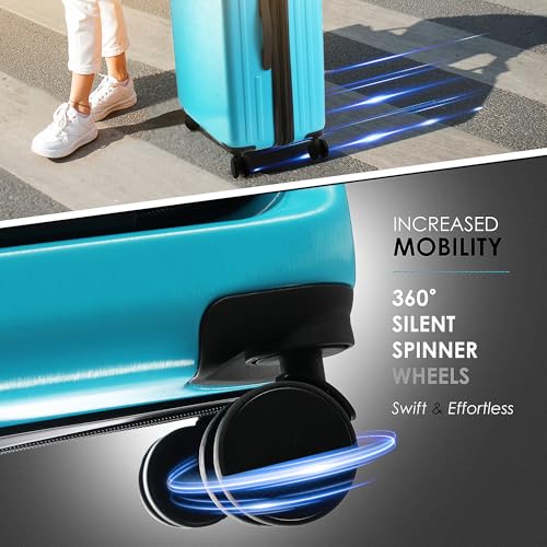 Hard Shell Luggage Sets with Spinner Wheels 4 Piece (4 Piece Set (20/24/28) / Teal)