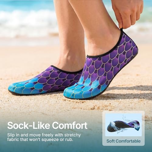 Water Shoes for Women Men Quick (10-11 Women/9-10 Men / Fishscales)