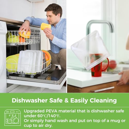 10 Pack Dishwasher Safe Reusable Snack Bags (10 Pack-10 Snack / White)