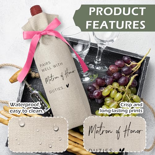 Cute Pink Bow Ribbon Engagement Gift Wine Bag (Wedding Wine Bag Style 9)