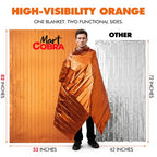 Emergency Blanket Orange Mylar Thermal Space Survival Gear &Supplies 4 (Orange / 4 Pack)
