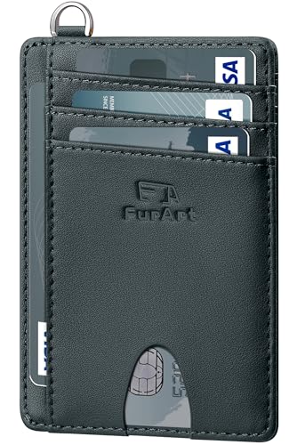 Slim Minimalist Wallet RFID Credit Card Holder for Men (small / Black Blue)