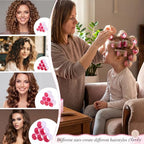 4 Sizes Hair Rollers for Women Self (Cherry Print)