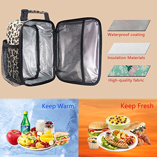 Insulated Lunch Bag Women (Leopard Print)