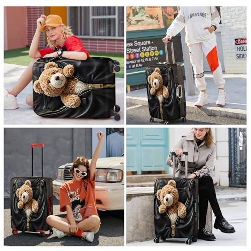 Teddy Bear Luggage Cover (#140 / M(fits 24-26Inch suitcase))