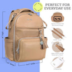 Boss Plus Large Diaper Bag Backpack with 19 Pockets (Chai)