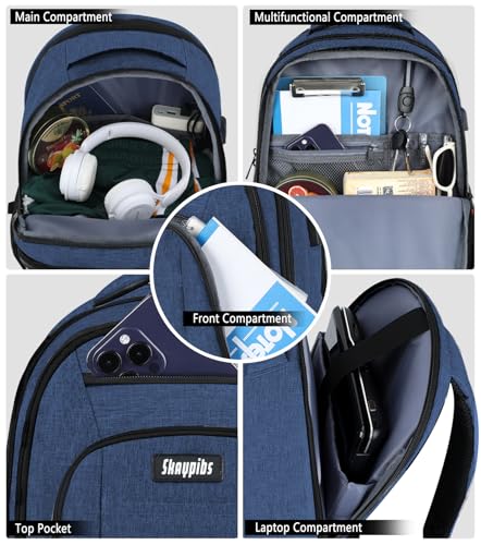 Travel Laptop Backpack for Men Women (A5-blue / 17.3)