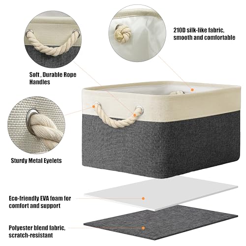 15.7" x 12" Wide & Low Fabric Storage Bin (Dark Gray / Wide & Low - 15.75" x 12" x 8.25")