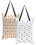 ALVABABY 2 Pack Large Wet Dry Bag Waterproof Hanging Cloth Diaper with Double Zippered Pockets 25x18 inches 2HL04 (Colorful and black hearts)