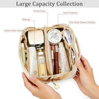 Initial Makeup Bag Personalized Gift for Women Teen Girls (MediumBeige / A)