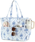 Large Beach Bag for Women (Blue White)