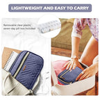 Travel Pill Organizer 2 Times a Day with Cute Fabric Pill Case (Blue / Small)