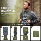 15L Small Hiking Backpack for Men Women Lightweight Packable Backpack Foldable Casual Daypack for Camping Travel Outdoor (Green)