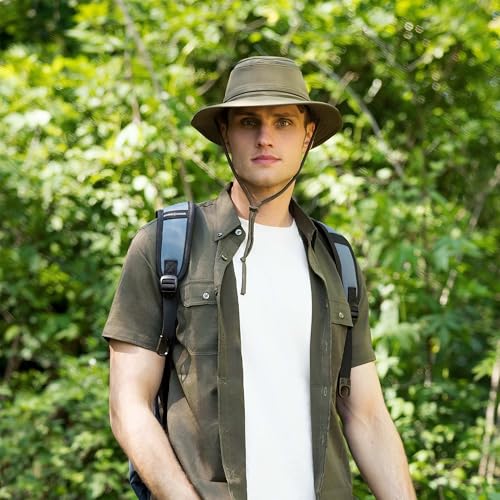 Cimarron Safari Sun Hat with Wide Brim for Outdoor Fishing Hiking (X-Large / Millitary Green)