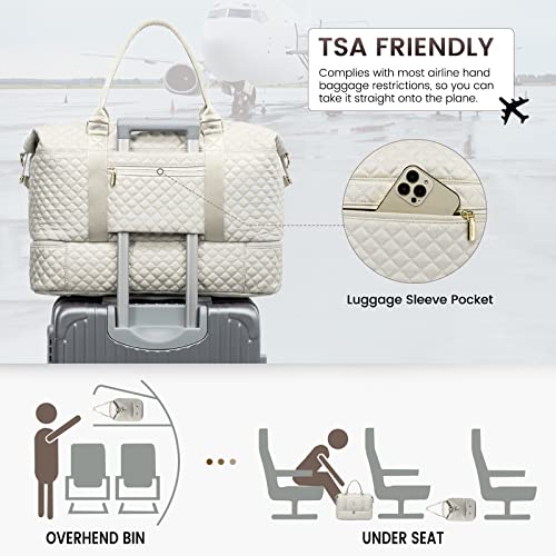 Travel Duffle Bag (Beige / Large-2 Pcs)