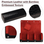 Travel Watch Case (Black/Red Bamboo Grain-3)