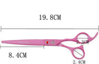 Purple Dragon 7.0 inch Pink 3PCS Pet Grooming Scissors Cat Dog Hair Cutting & Thinning Shears Set for Women Female Pet Groomer