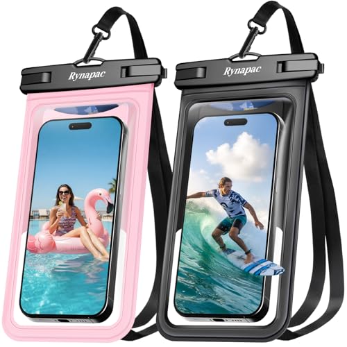 Waterproof Phone Pouch 2 Pack ([Black + Pink])