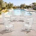 Outdoor Rocking Chair Set of 6 (White / 6 Packs)
