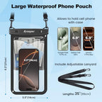 Large Waterproof Phone Pouch Up to 10" (Extra Large [10-inch] / [Black + Purple] Large Waterproof Phone Pouch)