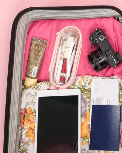 Clear Makeup Brush Holder (Slim Pink)