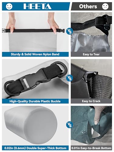 Waterproof Dry Bag Backpack with Emergency Whistle (30L / Light Grey)