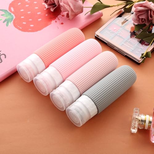Travel Bottles for Toiletries (3 Ounces / Rose Pink)