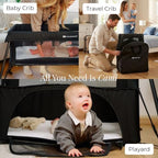 Kinderkraft Cami 3 in 1 Convertible Travel Cot Gray (Grey)