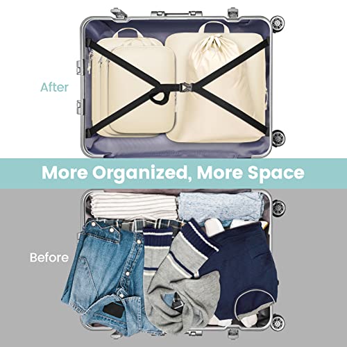 Compression Packing Cubes for Travel (08 Beige / 6-Piece Set)