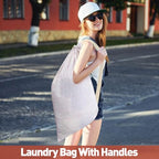 Laundry Bag Backpack for Dorm & Travel (Pink Florals)