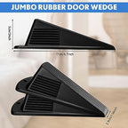 8 Pcs Jumbo Door Stoppers Heavy Duty Rubber Doorstop (Black,Yellow)