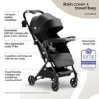 Lithe V2 Lightweight Travel Stroller with Organizer Included (Black)