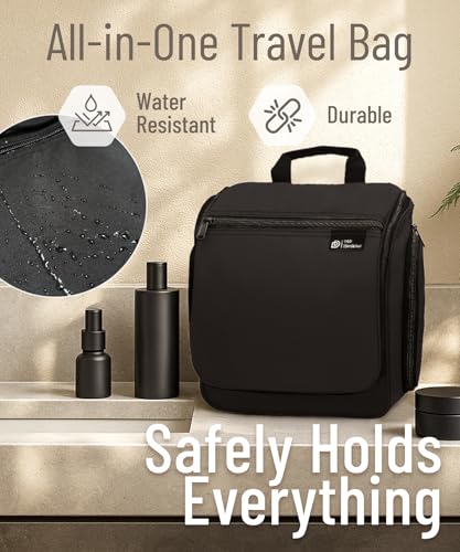 D&D Wanderlust Hanging Travel Toiletry Bag for Women & Men (2 Pack Black)