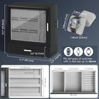 9 Slot Watch Box for Men (Black + Gray / 9-slot watch display box)