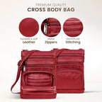leather Crossbody Purses for Women (X-Large / Wine)