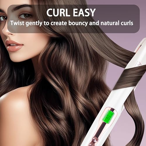 Pro Tourmaline Ceramic Twist Hair Straightener (White)
