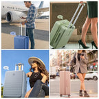 Hard Shell Suitcases 20 Inch Carry on Luggage with Wheels (White / Expandable 20 Inch)
