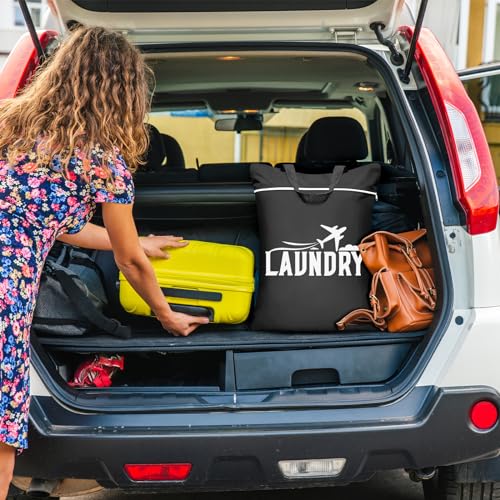 2 Pcs Large Travel Laundry Bags (Black+pink)