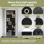35 Pocket Over the Door Shoe Organizer (Black)