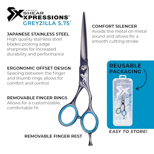 Shear Xpressions 5.75" Professional Hair Cutting Scissors (Greyzilla)