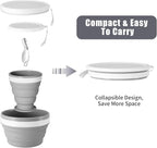 Odoland Camping Mess Kit Silicone Collapsible Bowl, Cup & Stainless Steel Spoon - Image 2